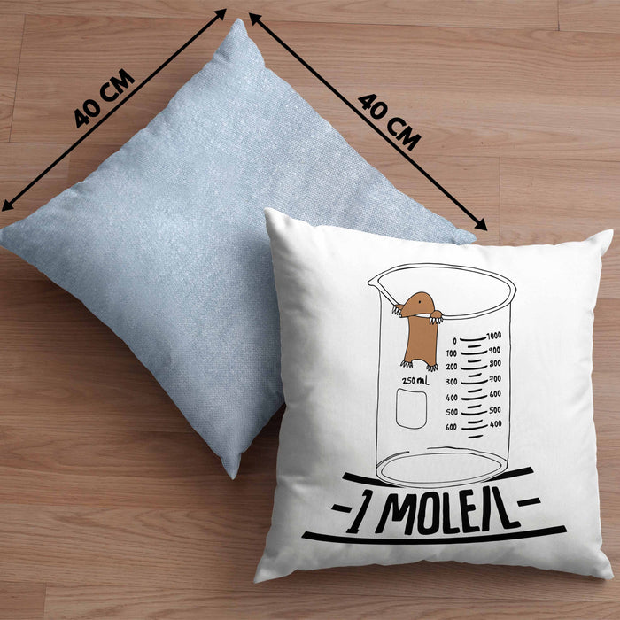 Chemiker Kissen mit Füllung 40x40 Lustiger Maulwurf Mole Per Liter Chemie Avogadro's Chemiker Kissen mit Füllung 40x40 (Grau) Blau Trendation