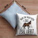 Lustige Esel-Kissen mit Füllung 40x40 Geschenk für Mädchen, die Esel lieben "Nur Ein Mädchen Das Esel Liebt" (Grau) Blau Trendation