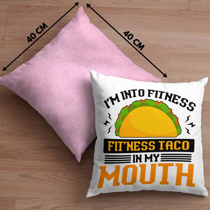 Taco Kissen mit Füllung 40x40 Taco-Liebhaber Geschenkidee für Taco-Fans (Grau) Rosa Trendation