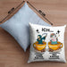 Lustige "Ich Ohne Kaffee Ich Mit Kaffee" Geschenk für KaffeeliebhaberKissen mit Füllung 40x40 (Grau) Blau Trendation