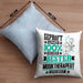 Musiktherapeut Geschenk Lustiger Spruch für Musiktherapeut Geschenkidee Bester Musiktherapeut Der WeltKissen mit Füllung 40x40 (Grau) Blau Trendation
