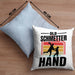 Handball Geschenk Kissen mit Füllung 40x40 Geschenkidee Handball-Spieler Handballspielerin Mädchen Jungs Old Schmetterhand (Grau) Blau Trendation