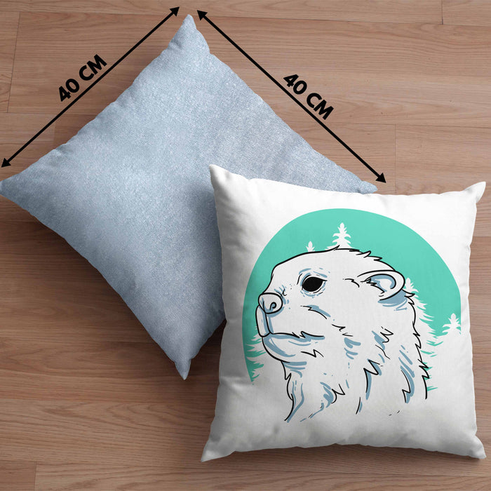 Otter Kissen mit Füllung 40x40 Geschenk Natur Otter-Liebhaber Geschenkidee Geburtstag (Grau) Blau Trendation
