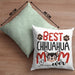 Chihuahua Mom Besitzerin Kissen mit Füllung 40x40 Geschenk Lustiger Spruch Geschenkidee Besitzerin Chihuahua Mama (Grau) Grün Trendation