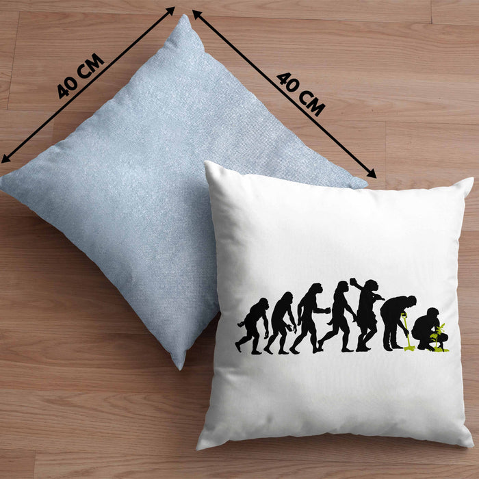 Gärtner Evolution Kissen mit Füllung 40x40 mit Spruch Garten Hobbygärtner Gärtner Geschenk Lustig Gärtnerin Geschenkidee (Grau) Blau Trendation