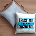 Ingenieur Kissen mit Füllung 40x40 Gadget Geschenk Ingeneur Geschenkidee Lustig (Grau) Blau Trendation