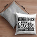 Geselle Prüfung Bestanden Kissen mit Füllung 40x40 Geschenk Verneigt Euch Der Geselle Betritt Den Raum (Grau) Grau Trendation
