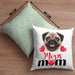 Mops Besitzer Mom Mama Kissen mit Füllung 40x40 Geschenk Lustiger Spruch Geschenkidee Mops Besitzerin (Grau) Grün Trendation