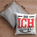 Du Ich Läuft Kissen mit Füllung 40x40 Geschenk Beste Freundin Paare Geschenkidee Liebe Paar (Grau) Grau Trendation