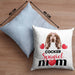 Cocker Spaniel Besitzer Mom Mama Kissen mit Füllung 40x40 Geschenk Lustiger Spruch Geschenkidee Cocker Spaniel Besitzerin (Grau) Blau Trendation