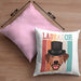 Labrador Besitzer Kissen mit Füllung 40x40 Geschenk Lustiger Spruch Geschenkidee Retro Vinatge Labrador (Grau) Rosa Trendation