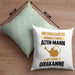 Alter Mann Gärtner Kissen mit Füllung 40x40 mit Spruch Garten Hobbygärtner Geschenk Lustig (Grau) Grün Trendation