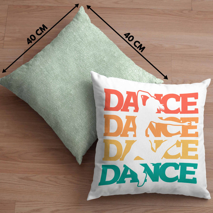Lustige Tänzer Kissen mit Füllung 40x40 Geschenk für Tanzbegeisterte Tanzlehrer Grafik Dance (Grau) Grün Trendation