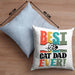 Geschenk für besten Katzenvater: "Best Cat Dad Ever" Kissen mit Füllung 40x40 Vatertag (Grau) Blau Trendation