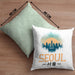 Seoul Kissen mit Füllung 40x40 Geschenk Südkorea South Korea Kpop (Grau) Grün Trendation