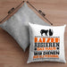 Katze Kissen mit Füllung 40x40 Geschenk Spruch Geschenkidee für Katzen-Mama Papa Katzenliebhaber Katzen Regieren Das Haus Wir Dienen Nur Als Personal (Grau) Grau Trendation