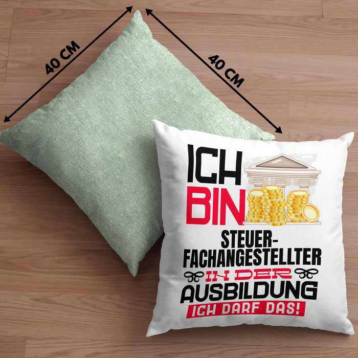 Steuerfachangestellter Ausbildung Kissen mit Füllung 40x40 Geschenk Ich Bin Steuerfachangestellter In Der Ausbildung Ich Darf Das Geschenkidee Spruch (Grau) Grün Trendation