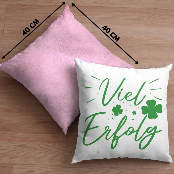 Viel Erfolg Kissen mit Füllung 40x40 Geschenk Geschenkidee Du Schaffst Das (Grau) Rosa Trendation