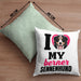 Berner Sennen Besitzerin Kissen mit Füllung 40x40 Geschenk Lustiger Spruch Geschenkidee I Love My Berner Sennen (Grau) Grün Trendation
