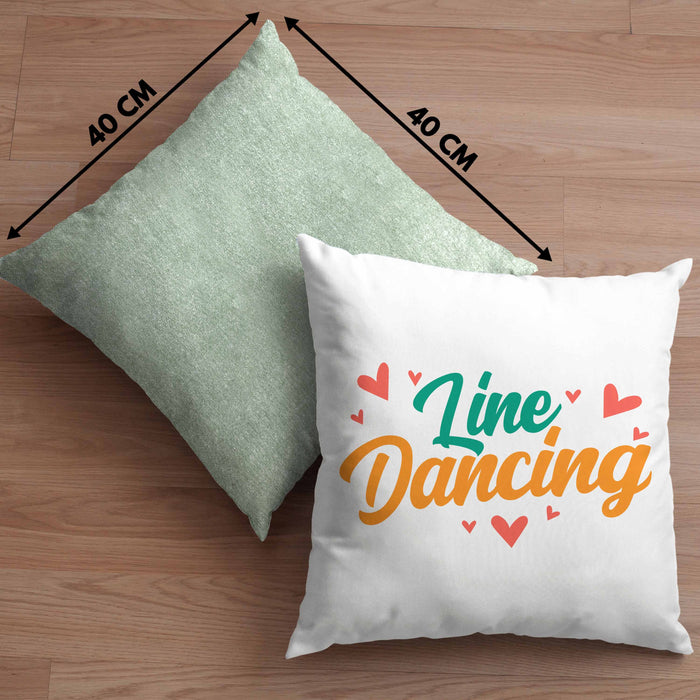 Lustige Line Dance Kissen mit Füllung 40x40 - Tolles Geschenk für Line Dance Enthusiasten "Line Dancing" (Grau) Grün Trendation