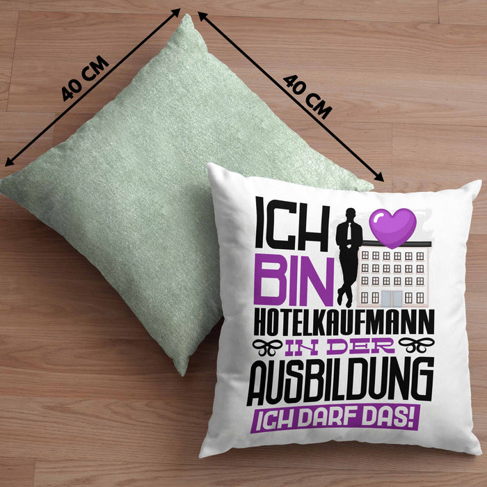 Hotelkaufmann Ausbildung Kissen mit Füllung 40x40 Geschenk Ich Bin Hotelkaufmann In Der Ausbildung Ich Darf Das Geschenkidee Spruch (Grau) Grün Trendation