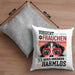 Berner Sennen Besitzerin Frauchen Kissen mit Füllung 40x40 Geschenk Lustiger Spruch Geschenkidee Vorsicht Vor Dem Frauchen (Grau) Grau Trendation