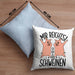 Lustige Kissen mit Füllung 40x40 Geschenk für Schweine-Bauer Geschenkidee Spruch (Grau) Blau Trendation