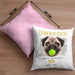 Mops Besitzer Kissen mit Füllung 40x40 Geschenk Lustiger Spruch Geschenkidee Besitzerin Ich Bin Nicht toll Aber Mein Mops Ist Es (Grau) Rosa Trendation