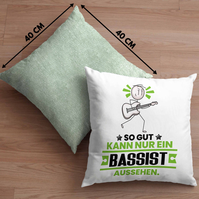 Bassist Geschenk Kissen mit Füllung 40x40 So Gut Kann Nur Ein Bassist Aussehen Geschenkidee (Grau) Grün Trendation