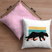 Gepard Kissen mit Füllung 40x40 Geschenk Retro (Grau) Rosa Trendation