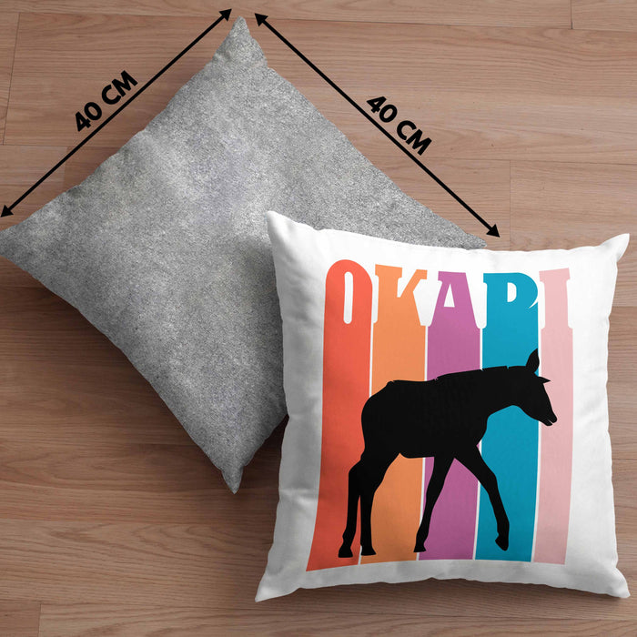 Lustige Okapi Kissen mit Füllung 40x40 Geschenk für Okapi Liebhaber Grafik (Grau) Grau Trendation