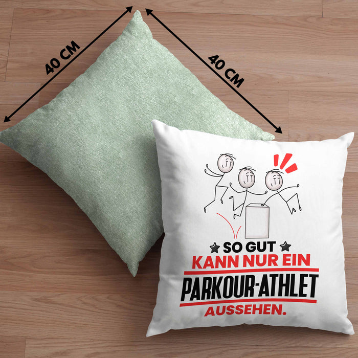Parkour-Athlet Geschenk Kissen mit Füllung 40x40 So Gut Kann Nur Ein Parkour-Athlet Aussehen Geschenkidee (Grau) Grün Trendation