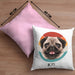 Mops Besitzer Kissen mit Füllung 40x40 Geschenk Lustiger Spruch Geschenkidee Mops Mama Papa (Grau) Rosa Trendation