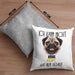 Mops Besitzer Kissen mit Füllung 40x40 Geschenk Lustiger Spruch Geschenkidee Ich Kann Nicht Mein Mops Hat Nein Gesagt (Grau) Grau Trendation