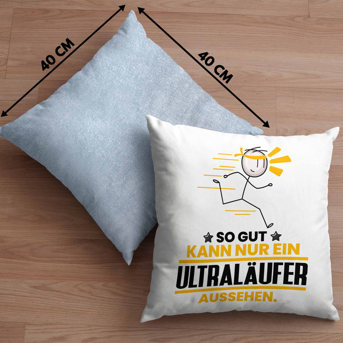 Ultraläufer Geschenk Kissen mit Füllung 40x40 So Gut Kann Nur Ein Ultraläufer Aussehen Geschenkidee (Grau) Blau Trendation