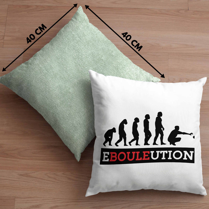 Boule Kissen mit Füllung 40x40 Geschenk Boule-Spieler Geschenkidee Spruch Ebouleution (Grau) Grün Trendation