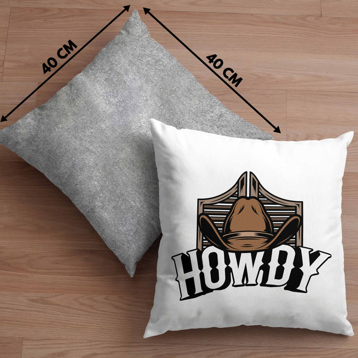 Lustige Kissen mit Füllung 40x40 für Line Dance Fans Howdy Cowboy Geschenkidee (Grau) Grau Trendation