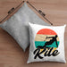 Kitesurfing Kissen mit Füllung 40x40 Geschenk für Kitesurfer Geschenkidee Vintage Grafik (Grau) Grau Trendation