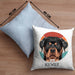 Rottweiler Besitzer Kissen mit Füllung 40x40 Geschenk Lustiger Spruch Geschenkidee Rottweiler Mama Papa (Grau) Blau Trendation