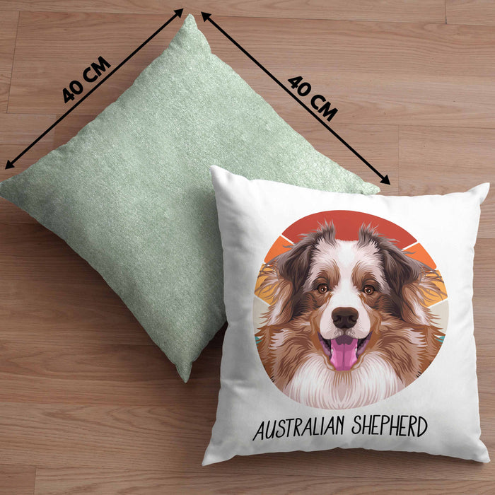Australian Shepherd Besitzer Kissen mit Füllung 40x40 Geschenk Lustiger Spruch Geschenkidee Australian Shepherd Mama Papa (Grau) Grün Trendation