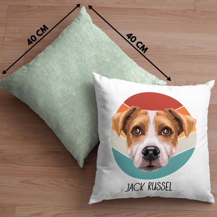 Jack Russel Besitzer Kissen mit Füllung 40x40 Geschenk Lustiger Spruch Geschenkidee Jack Russel Mama Papa (Grau) Grün Trendation