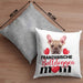 Französische Bulldogge Besitzer Mom Mama Kissen mit Füllung 40x40 Geschenk Lustiger Spruch Geschenkidee Französische Bulldogge Besitzerin (Grau) Grau Trendation