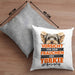 Yorkie-Besitzer Geschenk Kissen mit Füllung 40x40 Hund Yorkie Liebhaber Geschenkidee Vorsicht Vor Dem Frauchen Der Yorkie Ist Harmlos (Grau) Grau Trendation