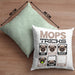 Mops Besitzer Kissen mit Füllung 40x40 Geschenk Lustiger Spruch Geschenkidee Mops Tricks Bleib (Grau) Grün Trendation