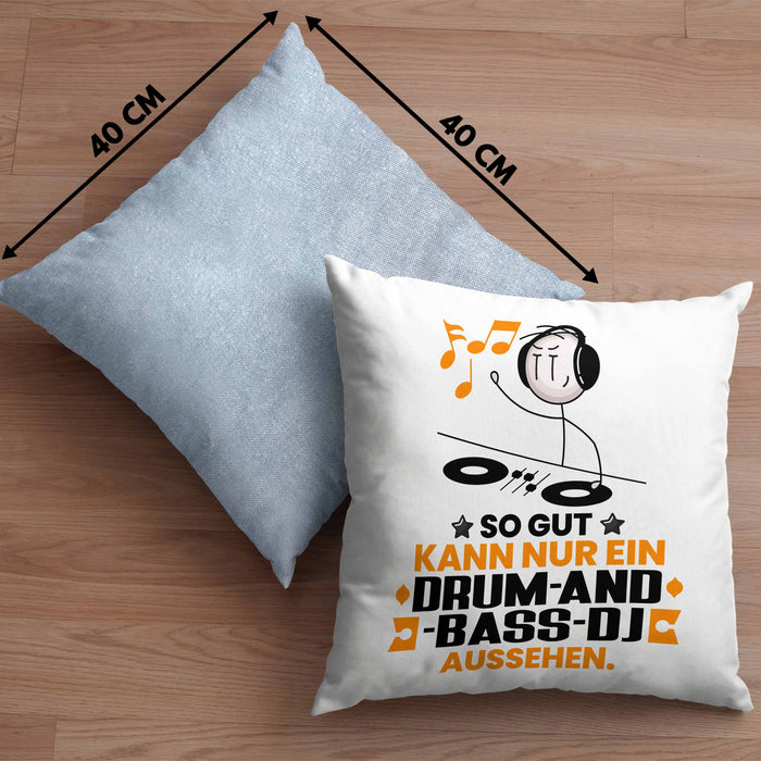 Drum-and-Bass-DJ Geschenk Kissen mit Füllung 40x40 So Gut Kann Nur Ein Drum-and-Bass-DJ Aussehen Geschenkidee (Grau) Blau Trendation