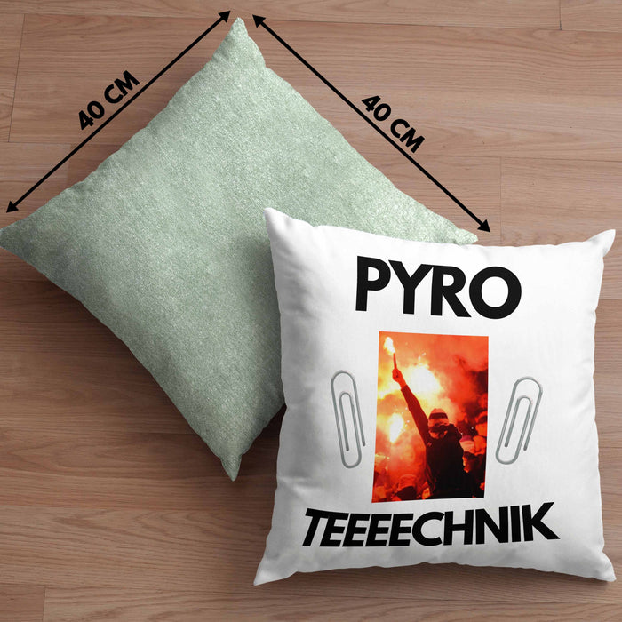 Pyrotechnik Kissen mit Füllung 40x40 Geschenk Pyrotechnik Ist Doch Kein Verbrechen Meme Joke (Grau) Grün Trendation