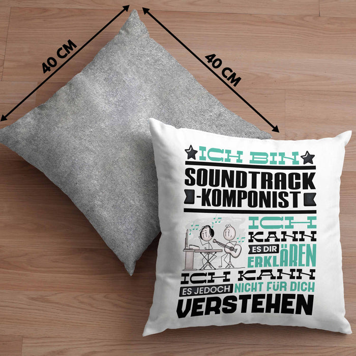 Soundtrack-Komponist Geschenk Kissen mit Füllung 40x40 Lustige Geschenkdiee für einen Soundtrack-Komponist Geburtstag Ich Bin Soundtrack-Komponist Ich Kann Es Dir Erklären Aber Nicht Für Dich Verstehen (Grau) Grau Trendation