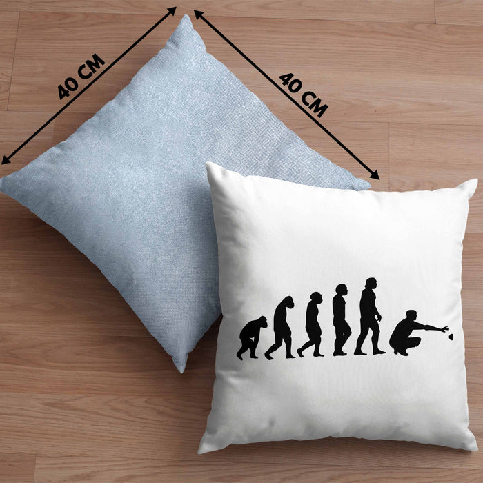 Boule Kissen mit Füllung 40x40 Geschenk Boule-Spieler Geschenkidee Spruch Boule Evolution Grafik (Grau) Blau Trendation
