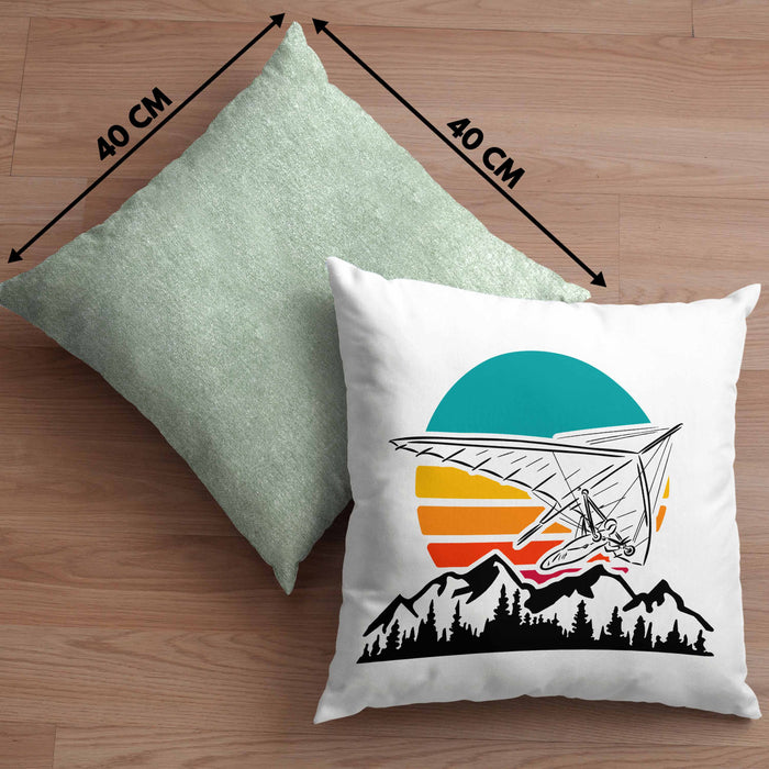 Kissen mit Füllung 40x40 Drachenflieger-Grafik Geschenk Drachenfliegen Drachenflieger Hängegleiter (Grau) Grün Trendation