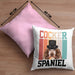 Cocker Spaniel Besitzer Kissen mit Füllung 40x40 Geschenk Lustiger Spruch Geschenkidee Retro Vinatge Cocker Spaniel (Grau) Rosa Trendation